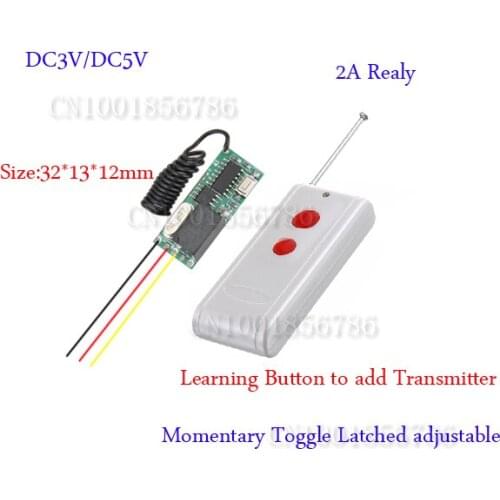 Wireless remote control Remote Switch 3v 5v DC 10A Relay Receiver + Long Range Transmitter 50-1000m Power Switch 315/433