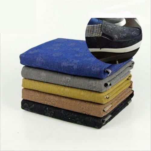 Skull printed denim fabric for shoes bags backpacks hats handicrafts jeans DIY sewing material by the meter