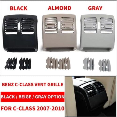 Black Gray Almond Car AC Rear Air Conditioner Vent Grille W204 Panel Cover For Benz C-Class C180 C200 C230 C260 C300 C350 07-10