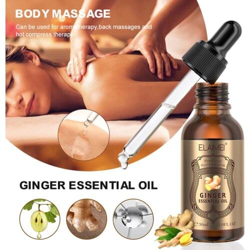 Ginger Body Massage Oil Relieve Pain and Fatigue Gentle Nourishing Skin SPA Massage Essential Oil for Men Women