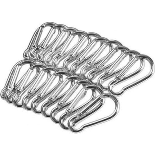 20Pcs Carabiners Lightweight Multi-purpose Aluminium Alloy Locking Carabiners Camping Holder Climbing Accessories