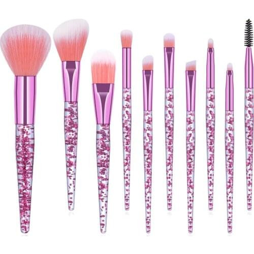 BANFI 10pcs Makeup Brushes Eye Shadow Eyebrow Lash Fan Lip Concealer Beauty Foundation Power Makeup Blending Cosmetic Brush Tool