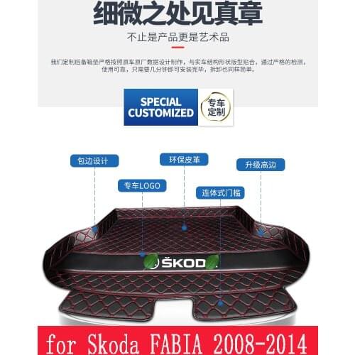Trunk Mat Car for Skoda FABIA 2008-2014 FABIA Trunk Mat