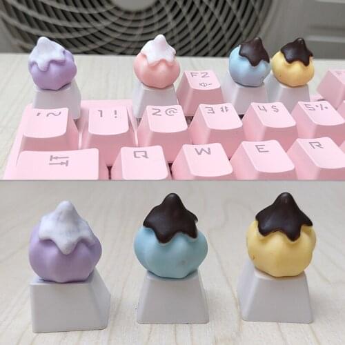 Creamy Model handmade Custom Cute Keycap PBT keycaps kawaii For Mechanical Keyboard Caps Diy Key Cap Pbt Key Game Cherry Mx 1pcs