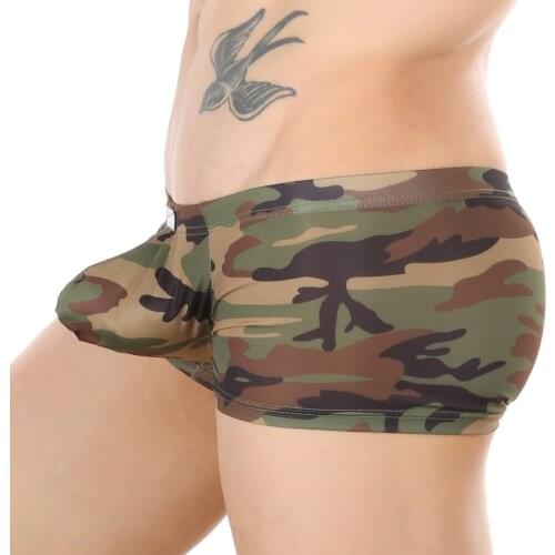 Men Underwear Boxer Shorts U Convex Pouch Canouflage Soft Sexy Mens Underpants Boxer Shorts homme Cuecas Male Panties