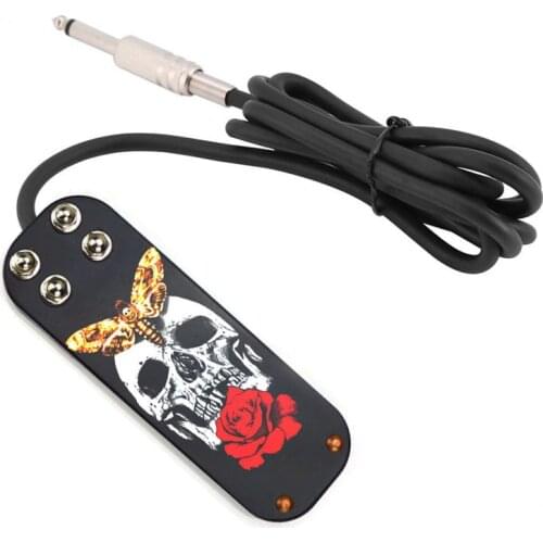 Stainless Steel Tattoo Foot Pedal Footswitch Control Skull Foot Pedal Power Supply Machine For Power Clip Cord Tattoo Accessory