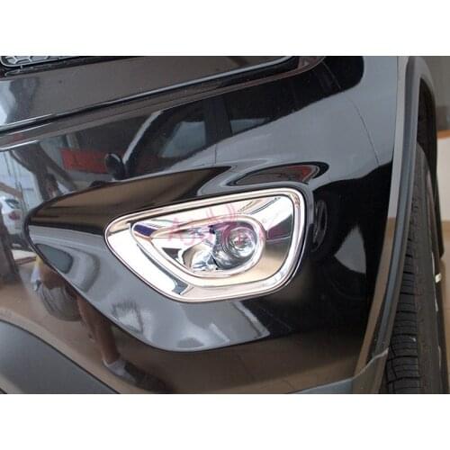 Front Reflector Fog Light Lamp Cover Sticker Decoration Moulding Trim 2014-2018 For Jeep Grand Cherokee Chrome Car Accessories
