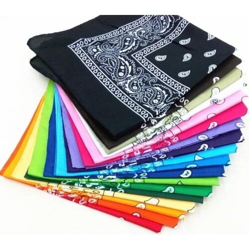 Bandana kerchief Unisex Hip Hop Black Hair Band Neck Scarf Sports Headwear Wrist Wraps Head Square Scarves Print Handkerchief