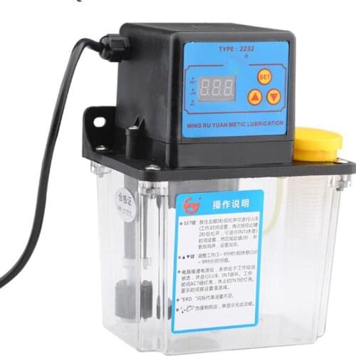 Full set 1L Automatic Lubrication Pump CNC Digital electronic Timer Oil Pump AC220V CNC Machine Lubrication grease pump