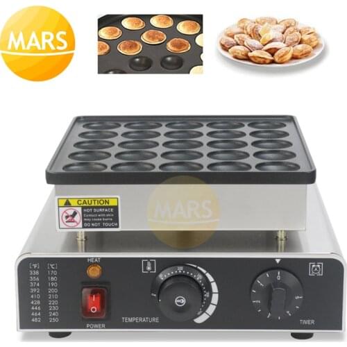 Commercial 25 Holes Mini Dutch Pancake Machine Cast Iron Poffertjes Pan Grill Non-stick 110v 220v Dorayaki Waffle Cake Maker