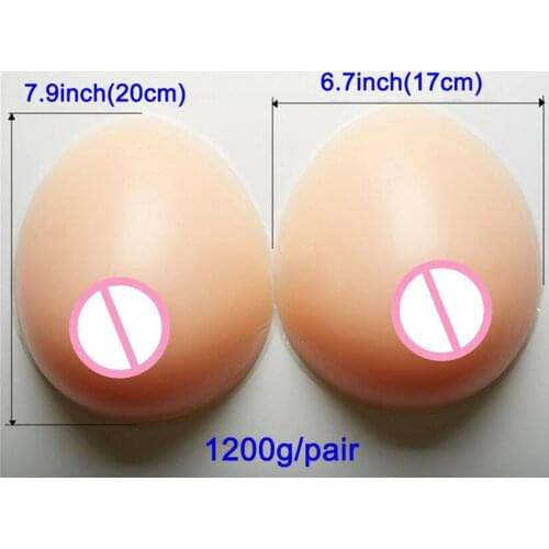 Women 1200g Realistic Crossdresser Silicone Breasts Forms Transvestite Boobs Implant Enhancer Bra Drag Queen Mastectomy Handmade