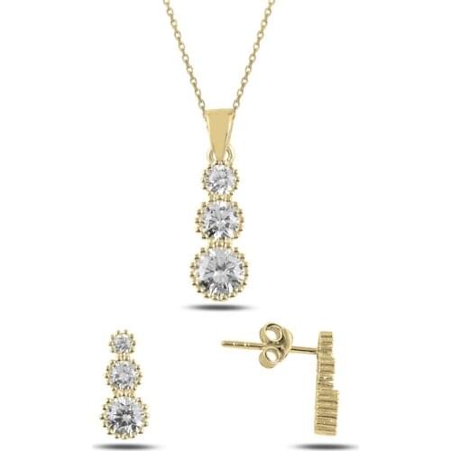 Silver 925 Sterling Cottage Zircon Cubic Zirconia Set
