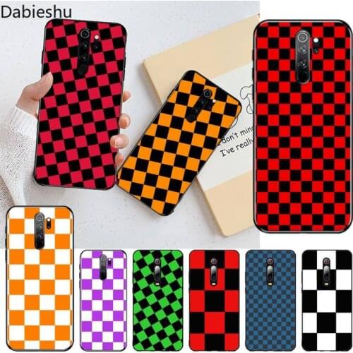 Checkerboard Plaid Checked Checkered Soft Phone Case Cover for Redmi Note 9 8 8T 8A 7 6 6A Go Pro Max Redmi 9 K20 K30 Pro