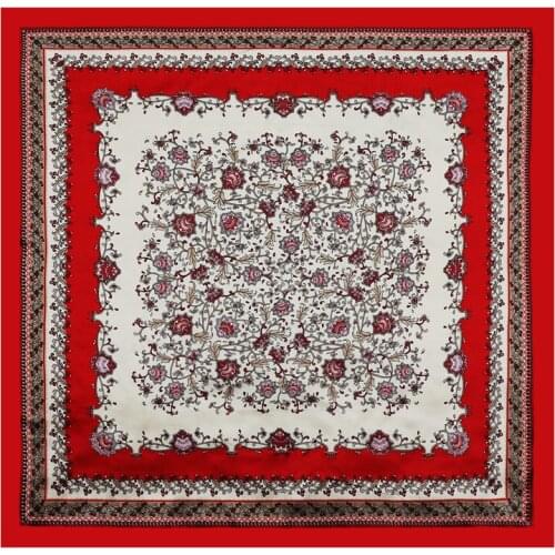 2021 New Silk Scarf Women Bandana Fashion Lady Head Wrap Print Large Hijab Hairhand Female Painting Neckerchief Foulard Shawl