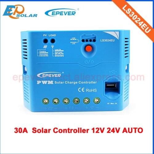 Solar panel 12V 24V 30A PWM controller small power station EPEVER LS3024EU 30amps update based on LS-E series add USB output