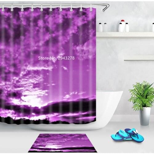 Elephant Bamboo Pattern Waterproof and Mildewproof Washable Shower Curtain with Hook Home Bathroom Decoration Color Printing