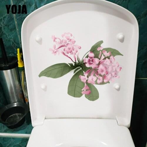 YOJA 22.1X17.6CM Phalaenopsis Plant Cartoon Flower Bedroom Wall Decor Classic Toilet Seat Stickers T1-1169