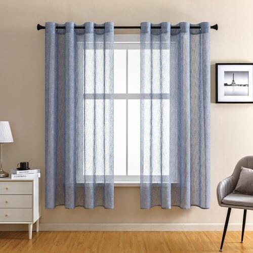 ELKA Curtains for Living Room 2pcs Tulle Window Curtains Solid Color Tulle Voile Organza Curtains Fabric Drapes