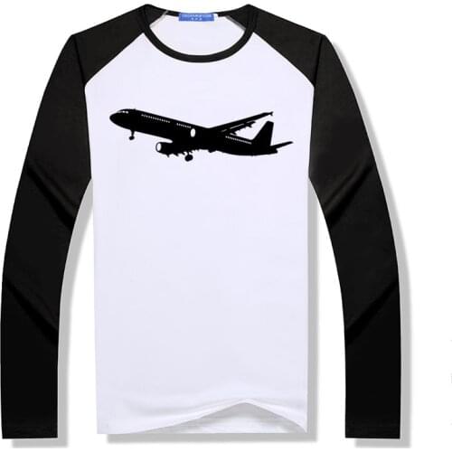 2019 New Design Combat Aircraft Modal Long Sleeve T Shirt Mens Casual T-shirts O Neck raglan Plus Size crash Tops Tees