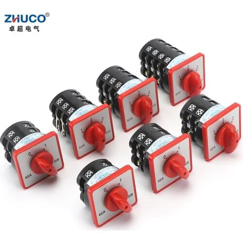 ZHUCO HZ5D-20/4 M05 M06 20A 3 Positions 3 Poles Induction Motor Reversible Transfer Switch Two Voltage Three-pole Cam Switch