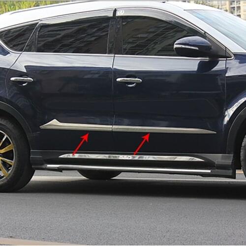 4pcs silver for dongfeng DFSK 580 Stainless steel thickening Widen Body trim Door bumper Decorative protection