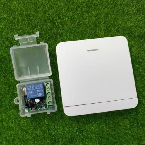 433MHZ DC 12 v mini wireless remote control switch system receiver+transmitter delay off 5/10/15 seconds wall paste