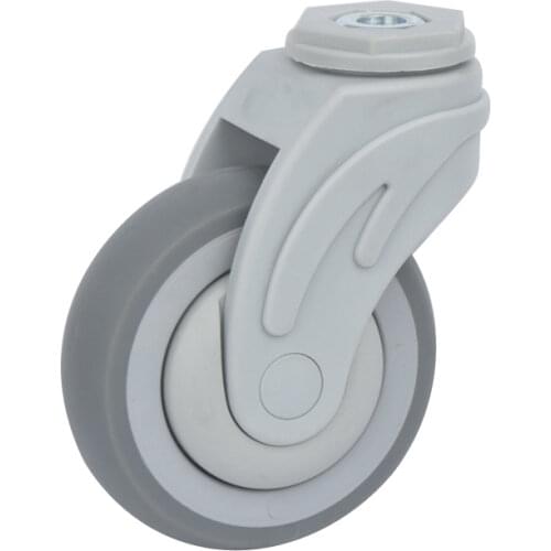 5-inch plastic super synthetic rubber TPR medical bed caster with brake Ball Bearing wheel