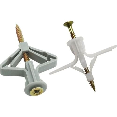 60set Plasterboard Anchor Plastic Expansion Tube Pipe Wall Anchors Plugs Expansion With Phillips Head Screw Kit