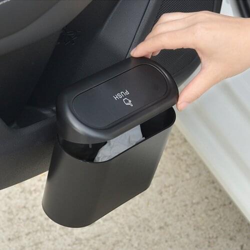 Car Trash Bin Hanging Vehicle Garbage Storage Box For Dodge Fiat Ford Haval Honda Hyundai Infiniti Square Pressing Type Trash