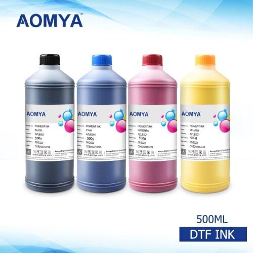 Aomya 500ML DTF Ink Transfer Ink For DTF Direct Transfer Film Printer For DTF Printing PET Film Printing and Transfer 5 Colors