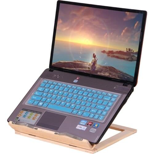 Laptop Stand Wood for Desk, 4 Angles Adjustable Laptop Riser for Healthy Posture, Multifunction Tablet Stand Reading Book Base