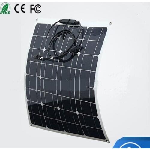 Efficient Outdoor Crystal 50W Flexible Solar Panel Photovoltaic Modules
