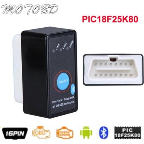 ELM327 V1.5 PIC18F25K80 Chip OBD2 Code Reader Bluetooth J1850 Power Switch on/off 12V OBDII ELM 327 Diagnostic tool Scanner