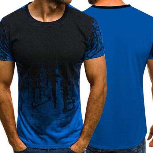 T Shirts Men Summer Mens 3d Print Short-Sleeve Gradient Top Tees Harajuku Funny Hip Hop Plus Size Tee Shirt