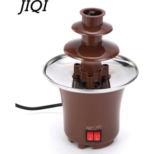 JIQI 3 Layers Mini Chocolate Fountains Fondue Waterfall Maker Machine Home Event Exhibition Wedding Birthday Party EU/US/UK Plug