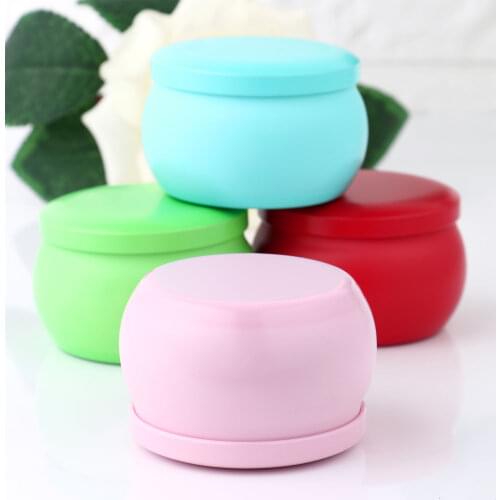 4Pc Tinplate Drum Candy Box Container Small Wax Candle Jars DIY Party Gifts Pots Home Decoration Storage Tea Canisters with Lids