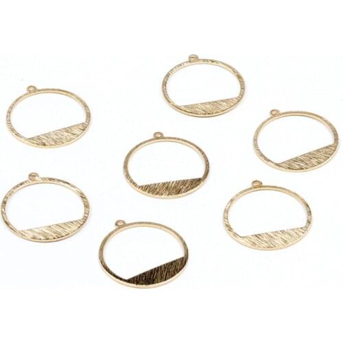 Brass Round Charms,Textured Earring Findings,Textured Pendants,Raw Brass Circle Shaped Pendants With 1 Loop, 22.5mmx20.5m-RB1060