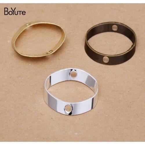 BoYuTe (200 Pieces/Lot) 12*13MM Metal Brass Tube Ring Connector Materials Factory Supply Diy Handmade Jewelry Accessories
