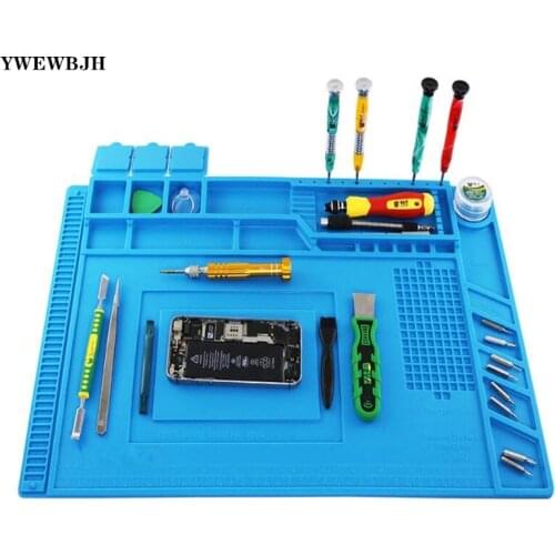 Mobile phone repair silicone work mat High temperature resistance workbench anti-static with magnetic parts suction