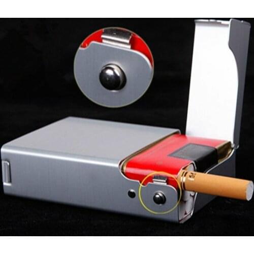 Fashion Portable thin Automatic Aluminum alloy Moistureproof prevent pressure cigarettes case cigarette box