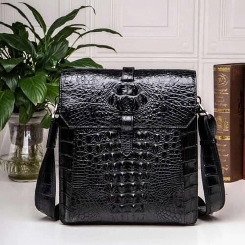 2020 SS Genuine Alligator Leather flap over crossbody bag men fashion bag Real leather bags men leather cross body bag