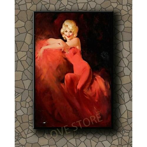 P347 Vintage Beautiful Pin-up Girl Classic Picture 477 Silk Fabric Poster Art Decor Indoor Painting Gift