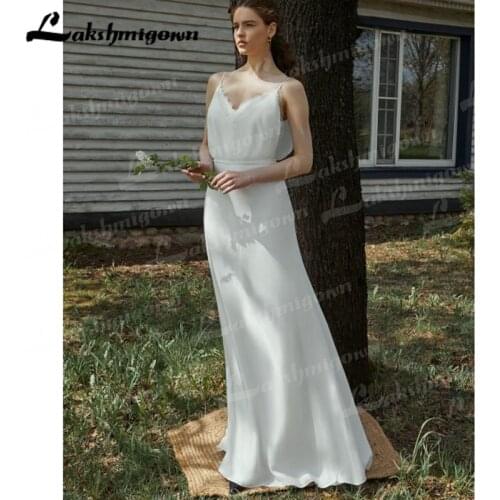 Simple Boho Wedding Dress for Bridal 2022 Hochzeitskleid Chiffon A Line Beach Wedding Gown Bride Country Beach Dresses New