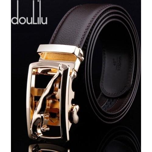 Genuine Leather Belts For Men Automatic Buckle High Quality Luxury Brand Black Belt Male Vintage Cowskin Strap Jeans Waistbrand