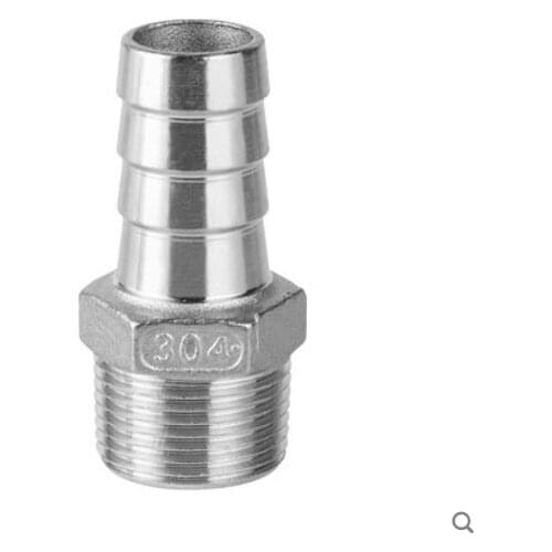 Stainless Steel 304 BSP Male Thread Pipe Fitting X Barb Hose Tail Reducer Pagoda Joint Coupling Connector
