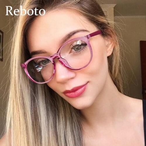 Luxury brand anti blue light Women glasses Retro round Transparent computer glasses Clear lens eyeglasses for women oculos