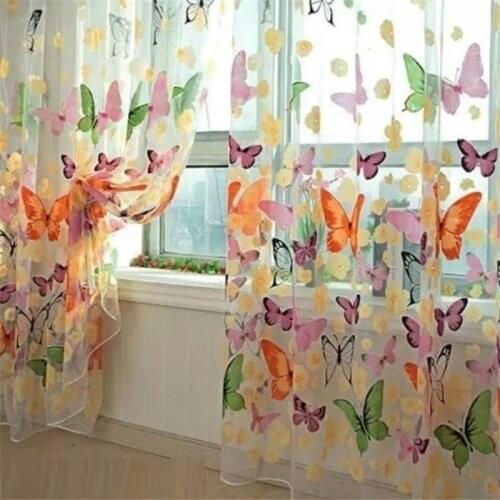Modern gradient color window tulle curtains for living room bedroom organza voile curtains Simplicity Sheer curtains Decoration