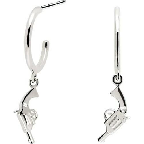 DARK DIAMOND-hoop guns in 925 sterling silver or 18K gold plated