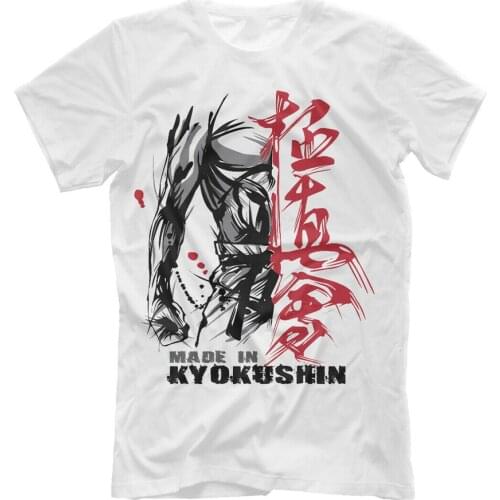 Made In Kyokushin T-Shirt Stand-Up Fighting Karate Style Vintage Graphic Tee Shirt Anime Men Tshirt