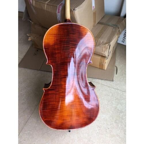All solid wood handmade cello 4/4 3/4 Natural tiger pattern cello stringed instrument beginner professional violoncello